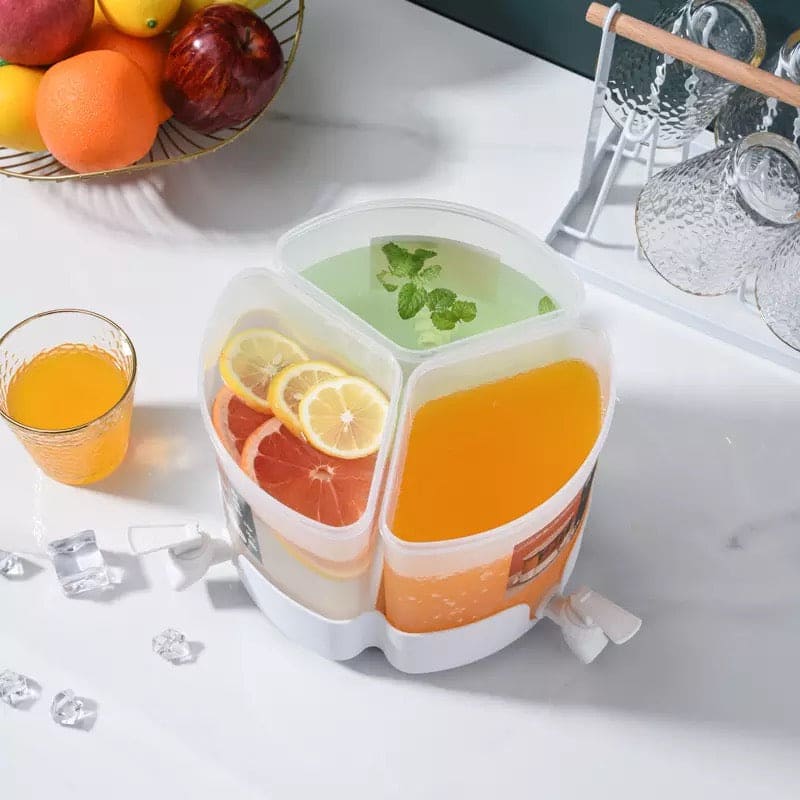 3 In 1 Rotated Beverage Dispenser With 3 Tap, Plastic Drink Dispenser For Refrigerator, Lemonade Drink Ware Cold Water Bottle 3 In 1 Rotated Beverage Dispenser With 3 Tap, Plastic Drink Dispenser For Refrigerator, Lemonade Drink Ware Cold Water Bottle